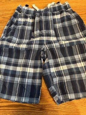 Place Men's Blue and White Plaid Cargo Shorts